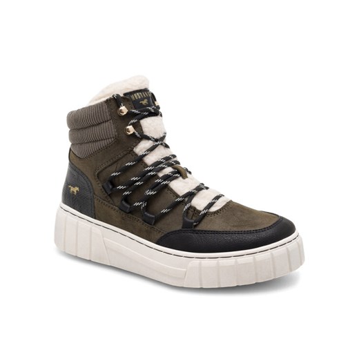 Sneakersy Mustang 1446-601 Khaki ze sklepu eobuwie.pl w kategorii Buty sportowe damskie - zdjęcie 182061278