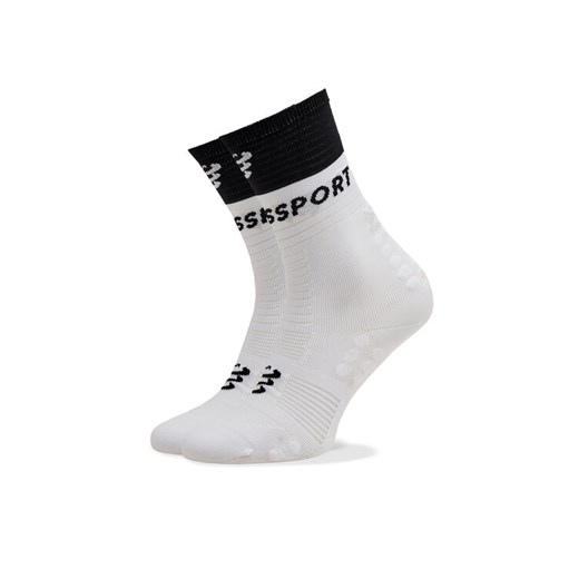 Skarpety wysokie unisex Compressport Mid Compression V 2.0 SQTU3540002 Biały ze sklepu eobuwie.pl w kategorii Skarpetki damskie - zdjęcie 182061556