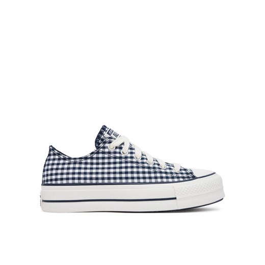 Trampki Converse Chuck Taylor All Star Lift Platform Gingham A13664C Granatowy ze sklepu eobuwie.pl w kategorii Trampki damskie - zdjęcie 182061567