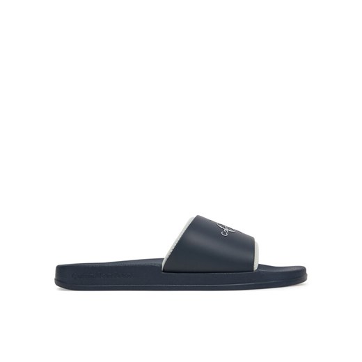 Klapki Calvin Klein Jeans Slide Rubber Neoprene Monologo YM0YM00361 Granatowy ze sklepu eobuwie.pl w kategorii Klapki męskie - zdjęcie 182061966