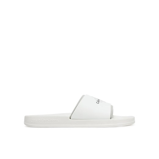Klapki Calvin Klein Jeans Slide Rubber Neoprene Monologo YM0YM00361 Biały ze sklepu eobuwie.pl w kategorii Klapki męskie - zdjęcie 182062656