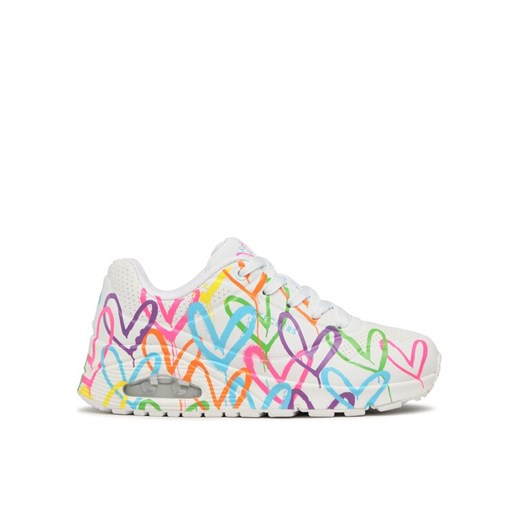 Sneakersy Skechers Uno Highlight Love 177981/WMLT Biały ze sklepu eobuwie.pl w kategorii Buty sportowe damskie - zdjęcie 182062745