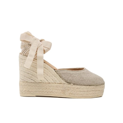 Espadryle Manebi Wedge Espadrilles O 7.1 WV Beżowy ze sklepu eobuwie.pl w kategorii Espadryle damskie - zdjęcie 182062995