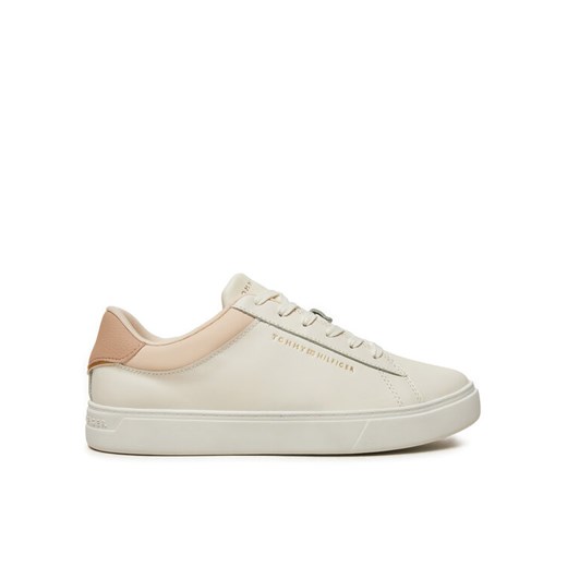 Sneakersy Tommy Hilfiger Essential Court FW0FW08320 Beżowy ze sklepu eobuwie.pl w kategorii Buty sportowe damskie - zdjęcie 182063315