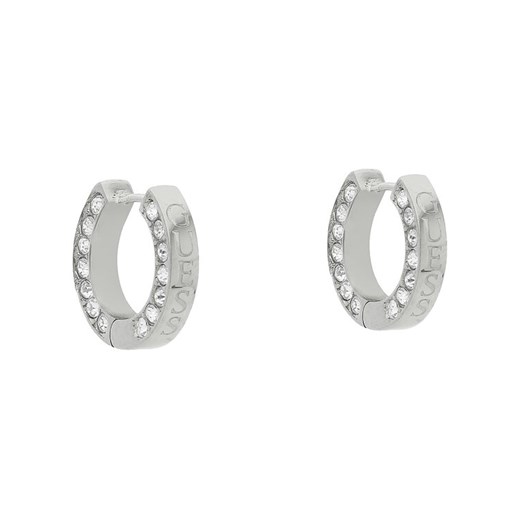 Kolczyki Guess Circle Lights JUBE03 160JW Srebrne rodowanie ze sklepu eobuwie.pl w kategorii Kolczyki - zdjęcie 182063539