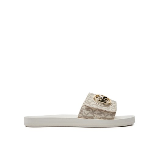 Klapki MICHAEL Michael Kors Mk Charm Slide 40R4MKFA1B Écru ze sklepu eobuwie.pl w kategorii Klapki damskie - zdjęcie 182064108