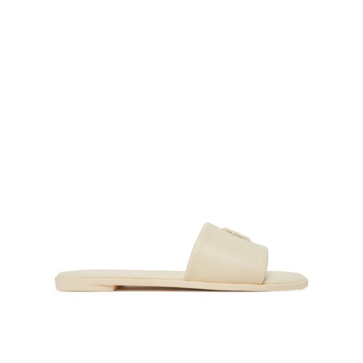 Klapki Tommy Hilfiger Th Logo Hardware Leather Mule FW0FW08806 Écru ze sklepu eobuwie.pl w kategorii Klapki damskie - zdjęcie 182064398