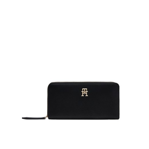 Duży Portfel Damski Tommy Hilfiger Th Logotape Lrg Za AW0AW17266 Czarny ze sklepu eobuwie.pl w kategorii Portfele damskie - zdjęcie 182064586