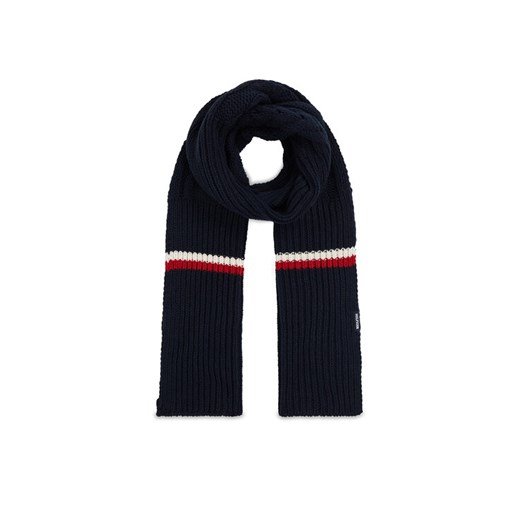 Szalik Tommy Hilfiger Monotype Chunky Knit Scarf AM0AM11507 Granatowy ze sklepu eobuwie.pl w kategorii Szaliki męskie - zdjęcie 182064659
