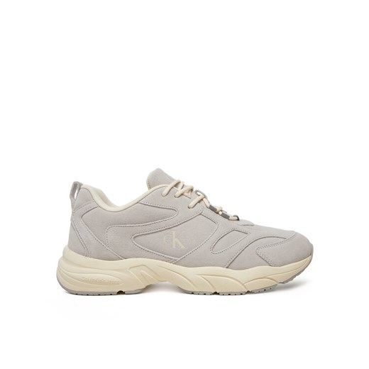 Sneakersy Calvin Klein Jeans Retro Tennis Low Mg Mix Media YM0YM01171 Szary ze sklepu eobuwie.pl w kategorii Buty sportowe męskie - zdjęcie 182065186