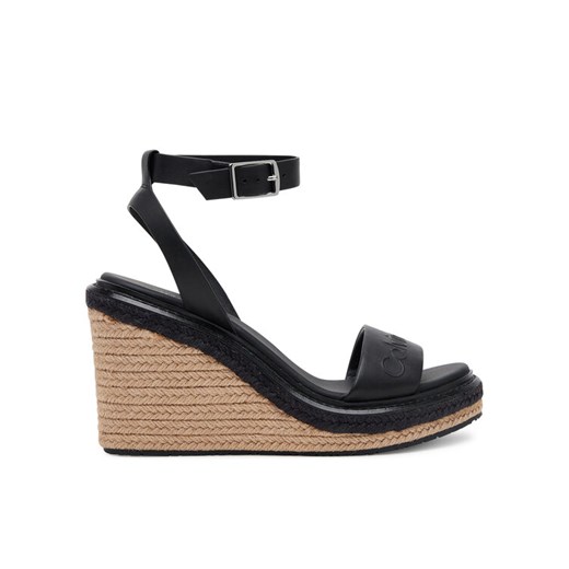 Espadryle Calvin Klein Wedge Sandal 70 - He HW0HW02376 Czarny ze sklepu eobuwie.pl w kategorii Espadryle damskie - zdjęcie 182065338