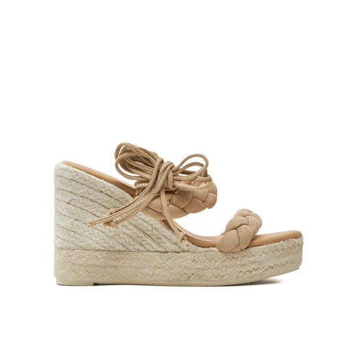 Espadryle Manebi Hamptons Two Braided Bands Wedge Espadrilles M 1.1 WE Beżowy ze sklepu eobuwie.pl w kategorii Espadryle damskie - zdjęcie 182065448