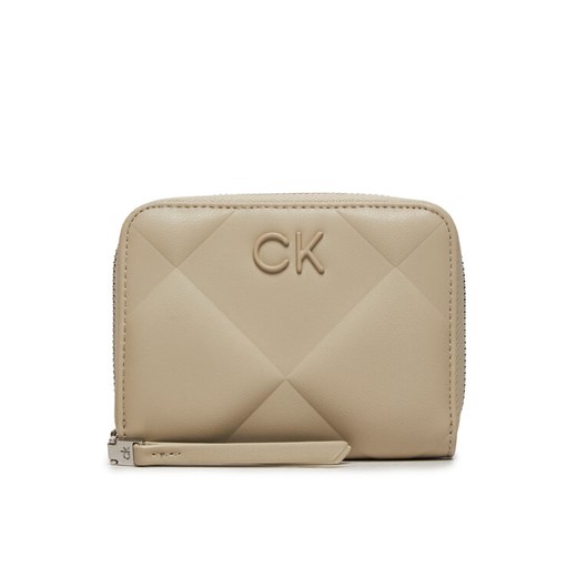 Duży Portfel Damski Calvin Klein Quilt K60K611783 Beżowy ze sklepu eobuwie.pl w kategorii Portfele damskie - zdjęcie 182065526