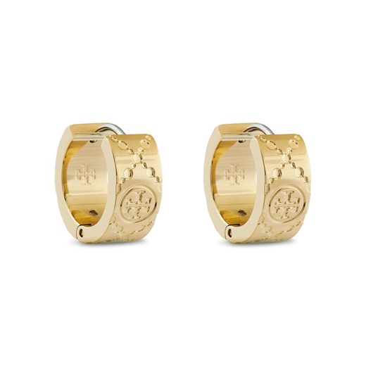 Kolczyki Tory Burch T Monogram Small Hoop Earring 159310 Złoty ze sklepu eobuwie.pl w kategorii Kolczyki - zdjęcie 182065658