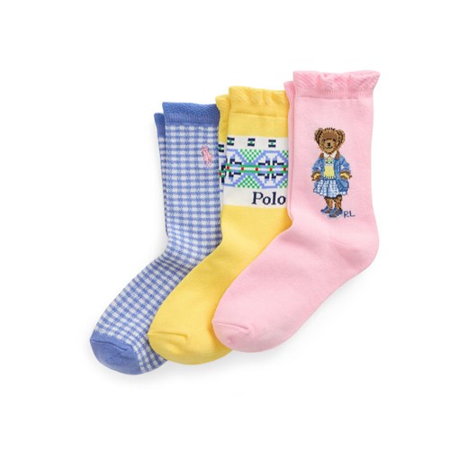 Zestaw 3 par wysokich skarpet dziecięcych Polo Ralph Lauren 447969099001 Kolorowy ze sklepu eobuwie.pl w kategorii Skarpetki dziecięce - zdjęcie 182066396
