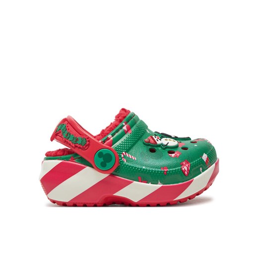 Klapki Crocs Classic Mickey Xmass Lined Clog T 210815 Zielony ze sklepu eobuwie.pl w kategorii Klapki dziecięce - zdjęcie 182066879