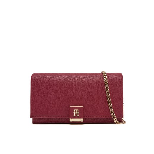 Torebka Tommy Hilfiger Th Her Flap W/Chain AW0AW17403 Czerwony ze sklepu eobuwie.pl w kategorii Kopertówki - zdjęcie 182067447