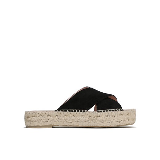 Espadryle Manebi Double Sole X Bands Sandals K 1.0 DX Czarny ze sklepu eobuwie.pl w kategorii Klapki damskie - zdjęcie 182068367