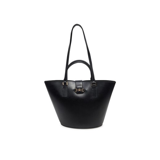 Torebka Tommy Hilfiger Heritage Leather Tote AW0AW17209 Czarny ze sklepu eobuwie.pl w kategorii Torby Shopper bag - zdjęcie 182068777