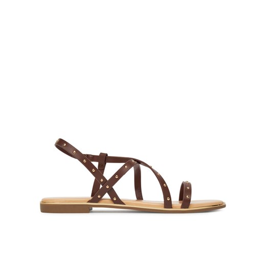Sandały ONLY Shoes Onlmari-4 Pu Studs 15342339 Brązowy ze sklepu eobuwie.pl w kategorii Sandały damskie - zdjęcie 182068779