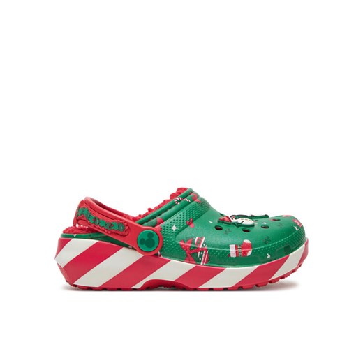 Klapki Crocs Classic Mickey Xmass Lined Clog K 210814 Zielony ze sklepu eobuwie.pl w kategorii Klapki dziecięce - zdjęcie 182069357