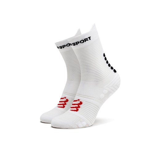 Skarpety wysokie unisex Compressport Pro Racing V4.0 Run High XU00046B Biały ze sklepu eobuwie.pl w kategorii Skarpetki damskie - zdjęcie 182069495
