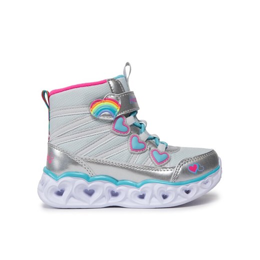 Kozaki Skechers Heart Lights Sweet Styling 302668L/SMLT Srebrny ze sklepu eobuwie.pl w kategorii Buty zimowe dziecięce - zdjęcie 182069815