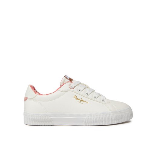 Sneakersy Pepe Jeans Kenton Bass G PGS30603 Biały ze sklepu eobuwie.pl w kategorii Trampki dziecięce - zdjęcie 182070095
