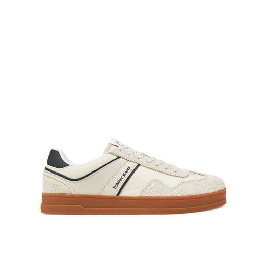 Sneakersy Tommy Jeans The Greenwich Mix Media EM0EM01606 Beżowy ze sklepu eobuwie.pl w kategorii Buty sportowe męskie - zdjęcie 182070129