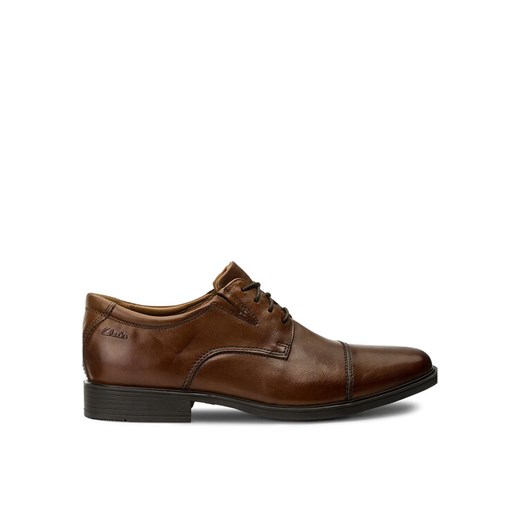 Półbuty Clarks Tilden Cap 261300967 Brązowy ze sklepu eobuwie.pl w kategorii Buty eleganckie męskie - zdjęcie 182070156