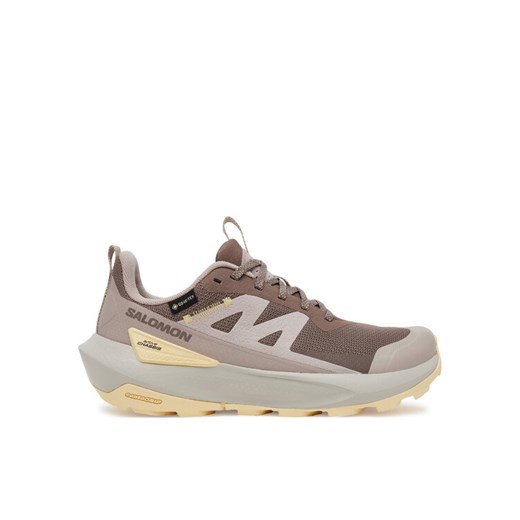 Trekkingi Salomon Elixir Activ Gore-Tex L47760100 Brązowy ze sklepu eobuwie.pl w kategorii Buty sportowe damskie - zdjęcie 182070299