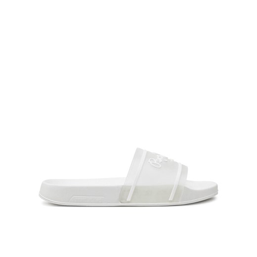 Klapki Pepe Jeans Slider Translucent W PLS70147 Biały ze sklepu eobuwie.pl w kategorii Klapki damskie - zdjęcie 182070696