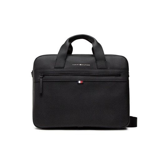 Torba na laptopa Tommy Hilfiger Essential Pu Computer Bag AM0AM09507 Czarny ze sklepu eobuwie.pl w kategorii Torby na laptopa - zdjęcie 182070737