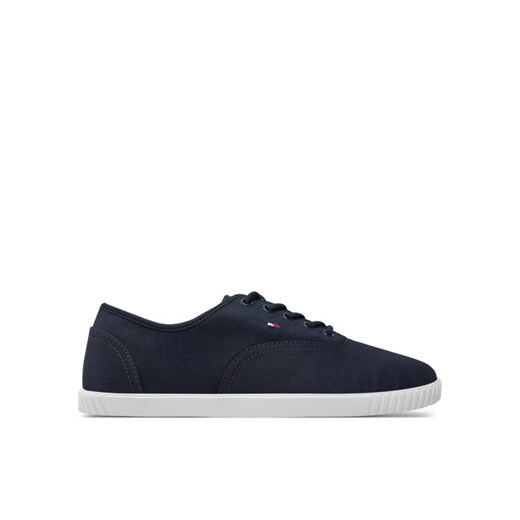 Tenisówki Tommy Hilfiger Canvas Lace Up Sneaker FW0FW07805 Granatowy Tommy Hilfiger 36 eobuwie.pl