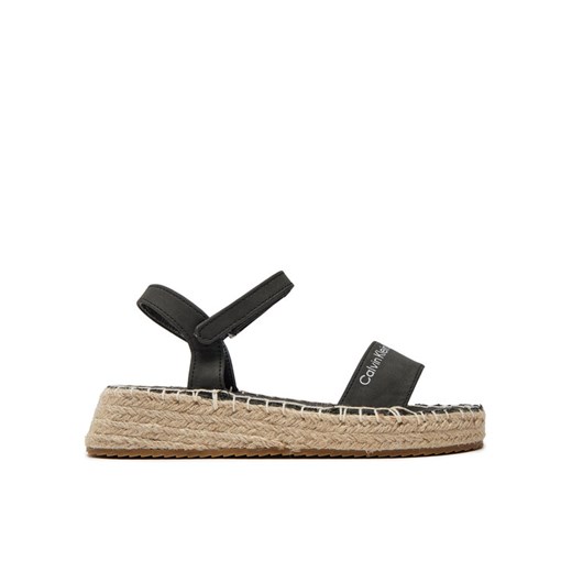 Espadryle Calvin Klein Jeans Rope Wedge V3A7-80839-1708 S Czarny ze sklepu eobuwie.pl w kategorii Sandały damskie - zdjęcie 182071066