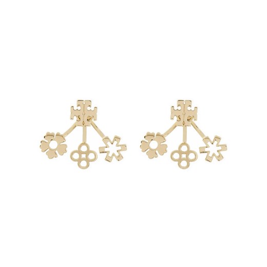 Kolczyki Tory Burch Kira Clover Front-Back Earring 160178 Złoty ze sklepu eobuwie.pl w kategorii Kolczyki - zdjęcie 182071125