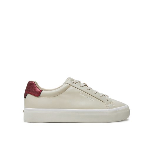 Sneakersy Calvin Klein Vulc Lace Up Saff Fox W/Met Bt HW0HW02104 Beżowy ze sklepu eobuwie.pl w kategorii Trampki damskie - zdjęcie 182071226