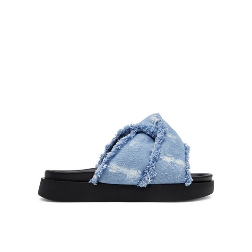 Klapki Inuikii Soft Crossed Jeans 70104-142 Błękitny ze sklepu eobuwie.pl w kategorii Klapki damskie - zdjęcie 182071505