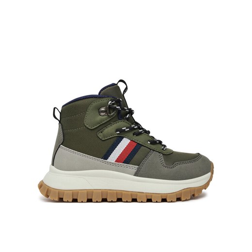 Trzewiki Tommy Hilfiger T3B9-33680-1696A M Zielony ze sklepu eobuwie.pl w kategorii Buty zimowe dziecięce - zdjęcie 182071636