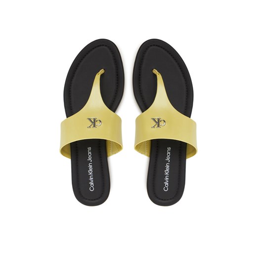 Japonki Calvin Klein Jeans Flat Sandal Toepost Mg YW0YW01691 Zielony ze sklepu eobuwie.pl w kategorii Klapki damskie - zdjęcie 182072029