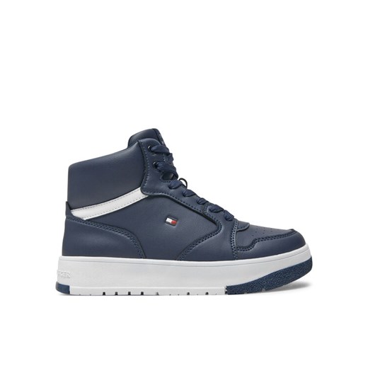 Sneakersy Tommy Hilfiger Mid Cutlace-Up Sneaker T3X9-33641-1351 S Granatowy ze sklepu eobuwie.pl w kategorii Buty sportowe dziecięce - zdjęcie 182072887