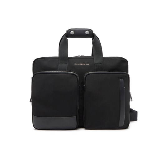 Torba na laptopa Tommy Hilfiger Th Business Nylon Computer Bag AM0AM13191 Czarny ze sklepu eobuwie.pl w kategorii Torby na laptopa - zdjęcie 182073299