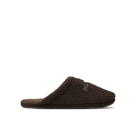 Kapcie Tommy Hilfiger Warm Curly House Shoe FM0FM05226 Brązowy ze sklepu eobuwie.pl w kategorii Kapcie męskie - zdjęcie 182073419