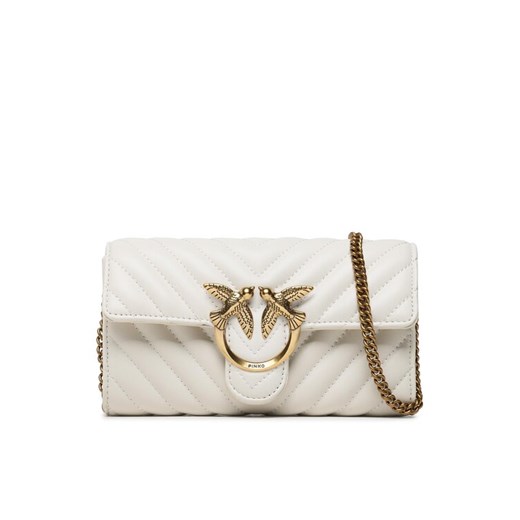 Torebka Pinko Love Mini Icon Wallet C PE 23 PLTT 100062 A0GK Écru ze sklepu eobuwie.pl w kategorii Kopertówki - zdjęcie 182073777