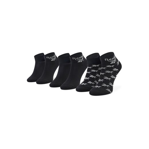 Zestaw 3 par wysokich skarpet unisex Reebok Cl Fo Ankle Sock 3P GG6675 Czarny ze sklepu eobuwie.pl w kategorii Skarpetki męskie - zdjęcie 182074599