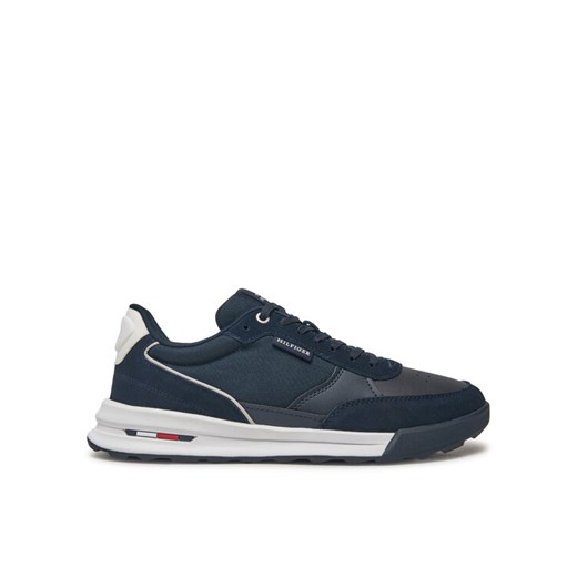 Sneakersy Tommy Hilfiger Retro Runner Mix Rwb FM0FM05371 Granatowy ze sklepu eobuwie.pl w kategorii Buty sportowe męskie - zdjęcie 182074726