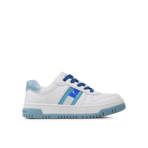 Sneakersy Tommy Hilfiger Flag Low Cut Lace-Up Sneaker T3X9-32869-1355 S Biały ze sklepu eobuwie.pl w kategorii Buty sportowe dziecięce - zdjęcie 182076169