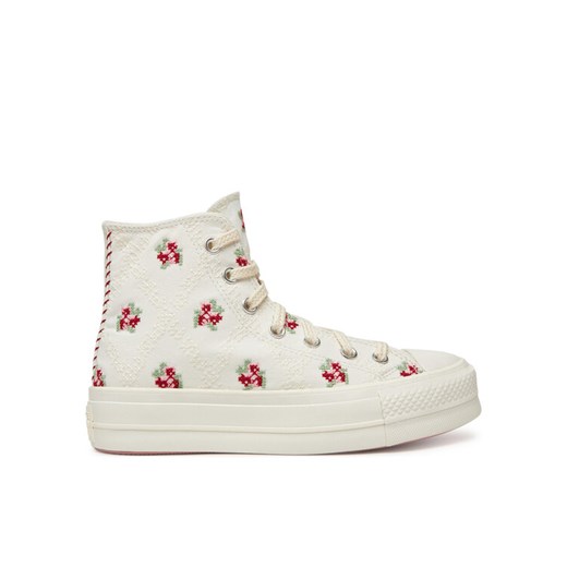Trampki Converse Chuck Taylor All Star Lift Platform Rose Cross Stitch A13659C Biały ze sklepu eobuwie.pl w kategorii Trampki damskie - zdjęcie 182076177