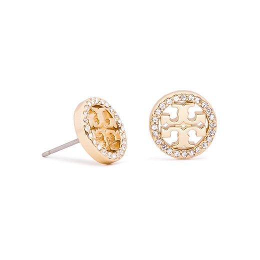 Kolczyki Tory Burch Crystal Logo Circle Stud Earring 53422 Złoty ze sklepu eobuwie.pl w kategorii Kolczyki - zdjęcie 182076207