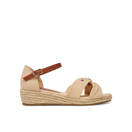 Espadryle Tommy Hilfiger T3A7-33801-0048 S Beżowy ze sklepu eobuwie.pl w kategorii Espadryle damskie - zdjęcie 182076296